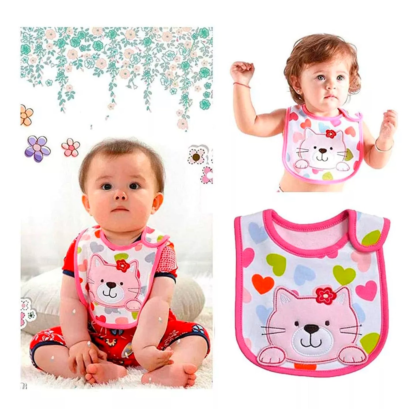 Pack 3 Baberos Impermeables Bebés Varios Diseños