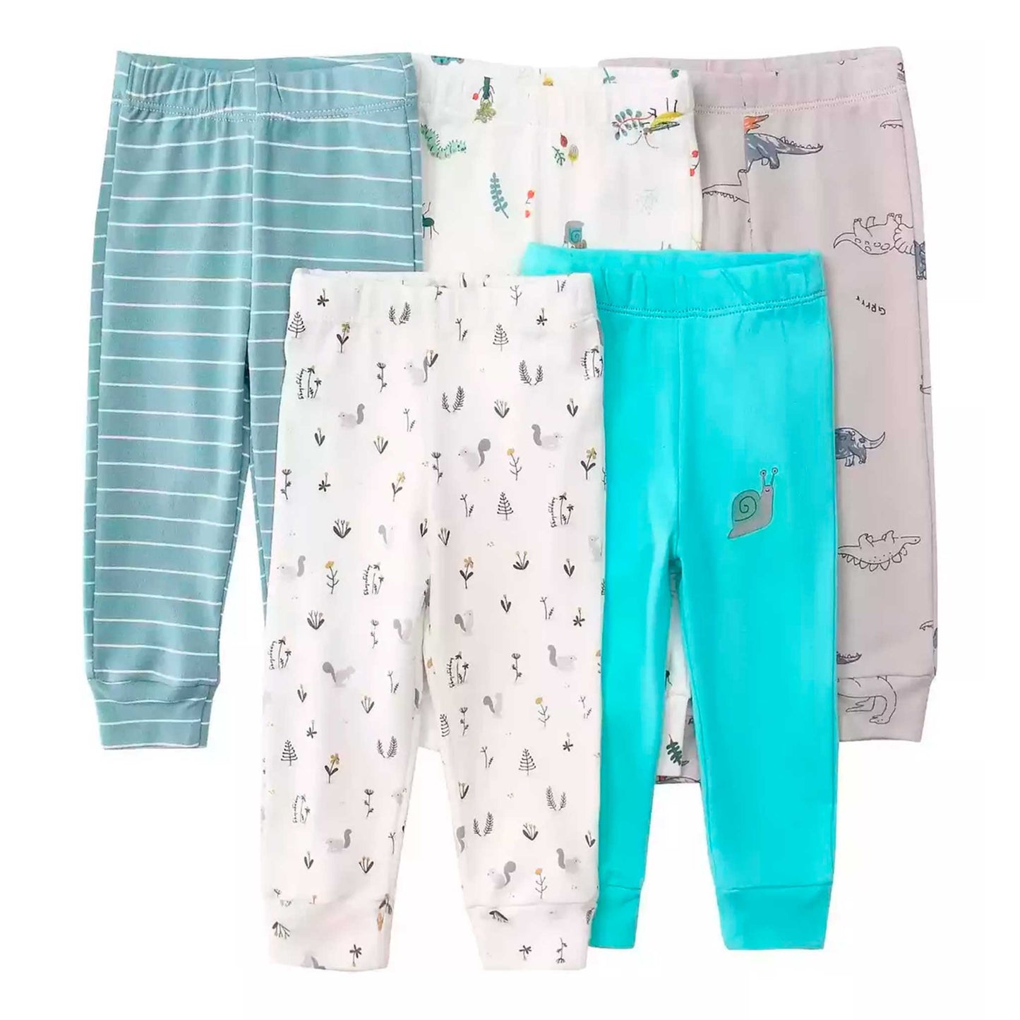 Pack 5 Pantalones Calzas Leggins De Algodón Niños 3-5 años