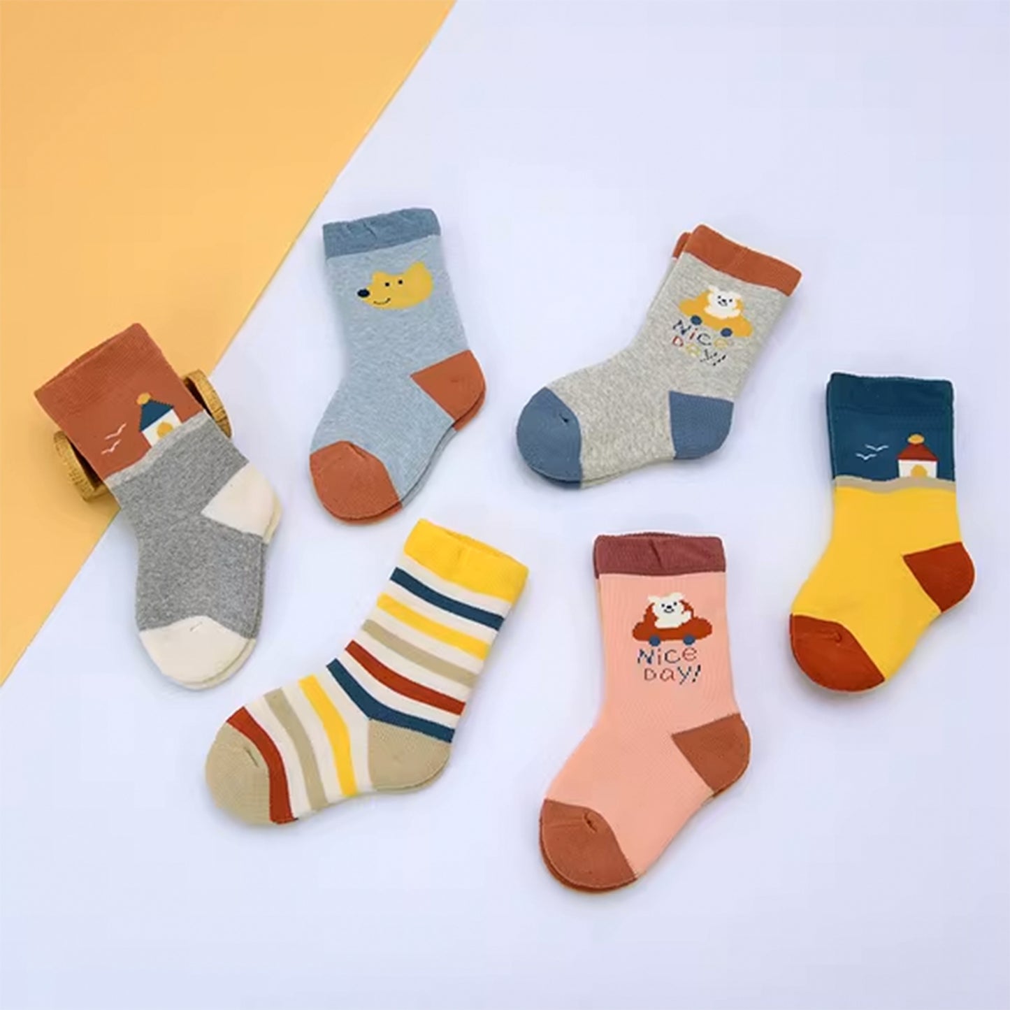 4 Pares Calcetines Cortos Infantiles Diseños Surtidos Niduo Bear