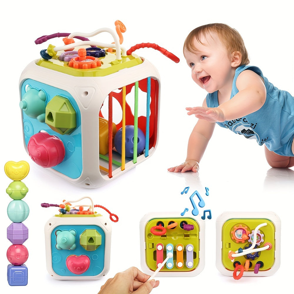 Cubo Sensorial Multifuncional Juego Educativo de Formas para Bebé