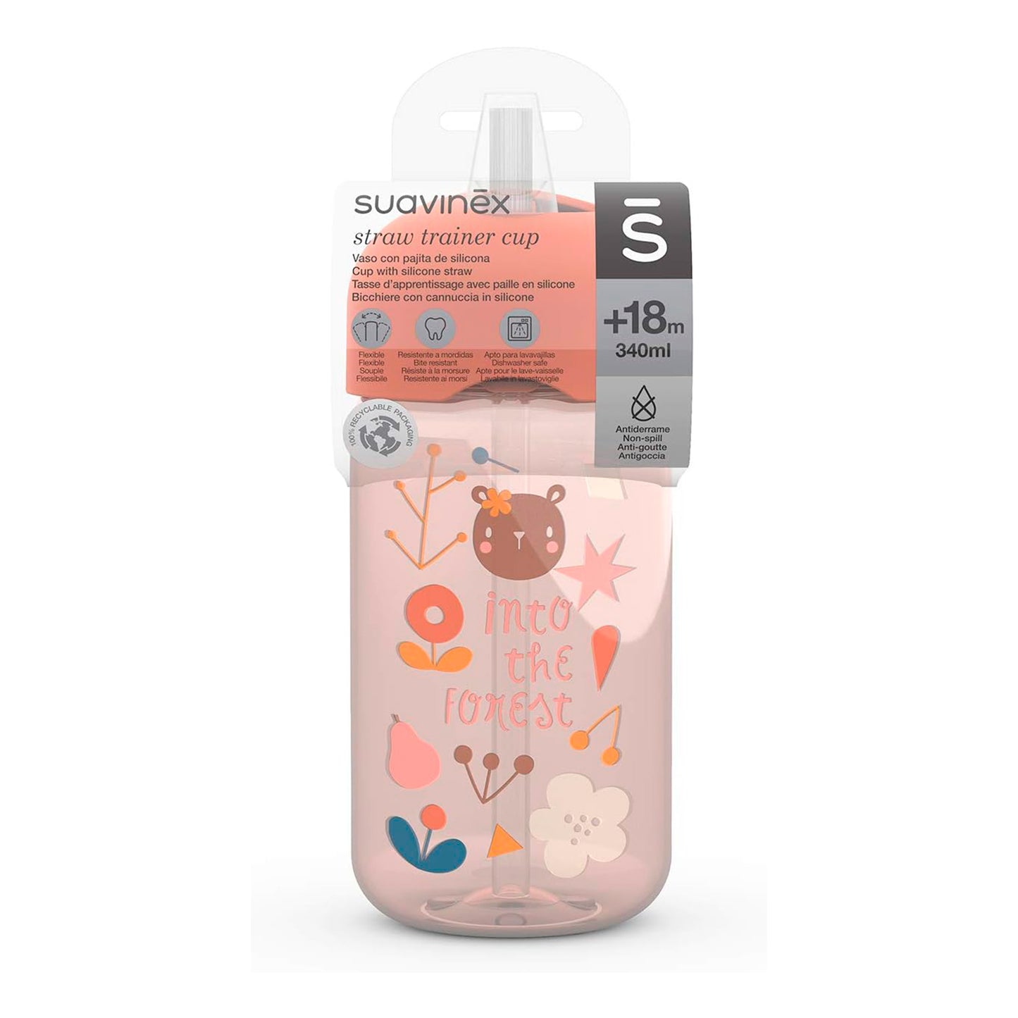 Vaso con bombilla Straw trainer cup 340ml 18m+ Suavinex