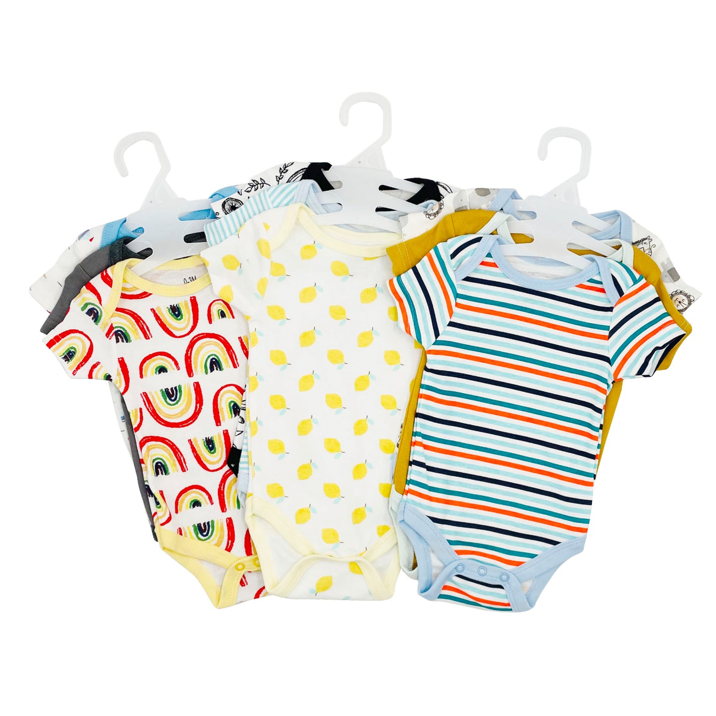 Pack 3 Bodys Algodón Con Manga Corta Bebé 0-3 a 9-12 meses
