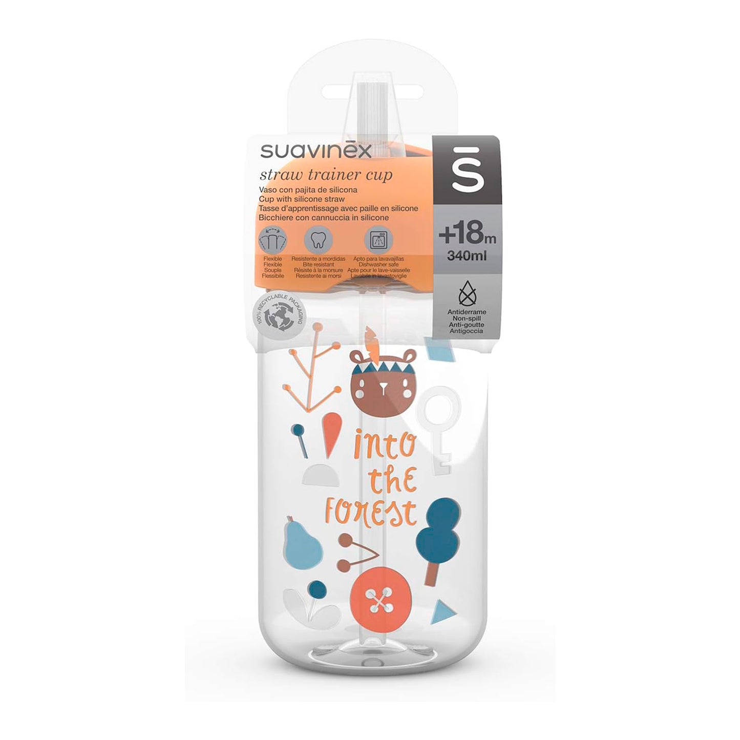 Vaso con bombilla Straw trainer cup 340ml 18m+ Suavinex