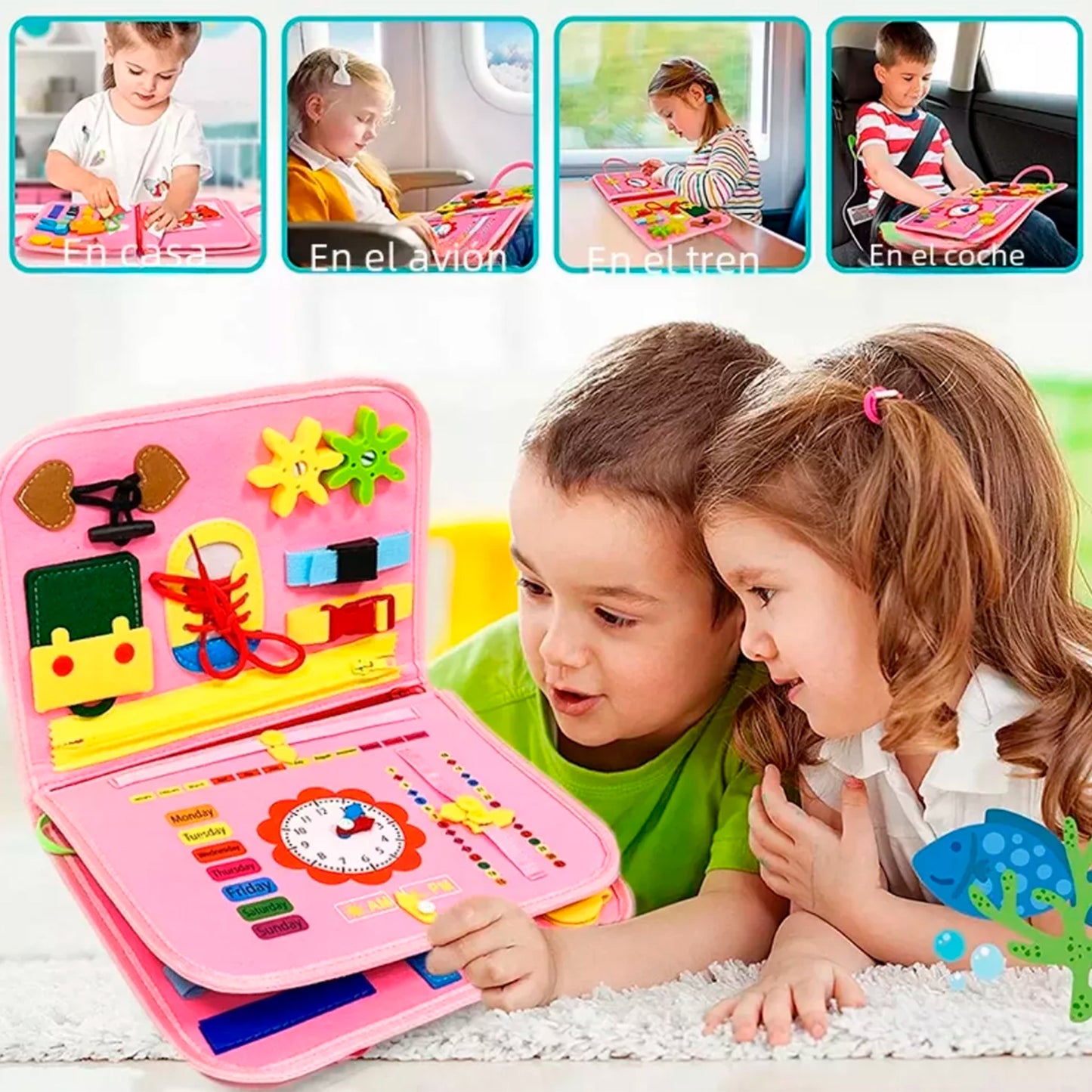 Tablero Sensorial Interactivo Montessori Juego Educativo