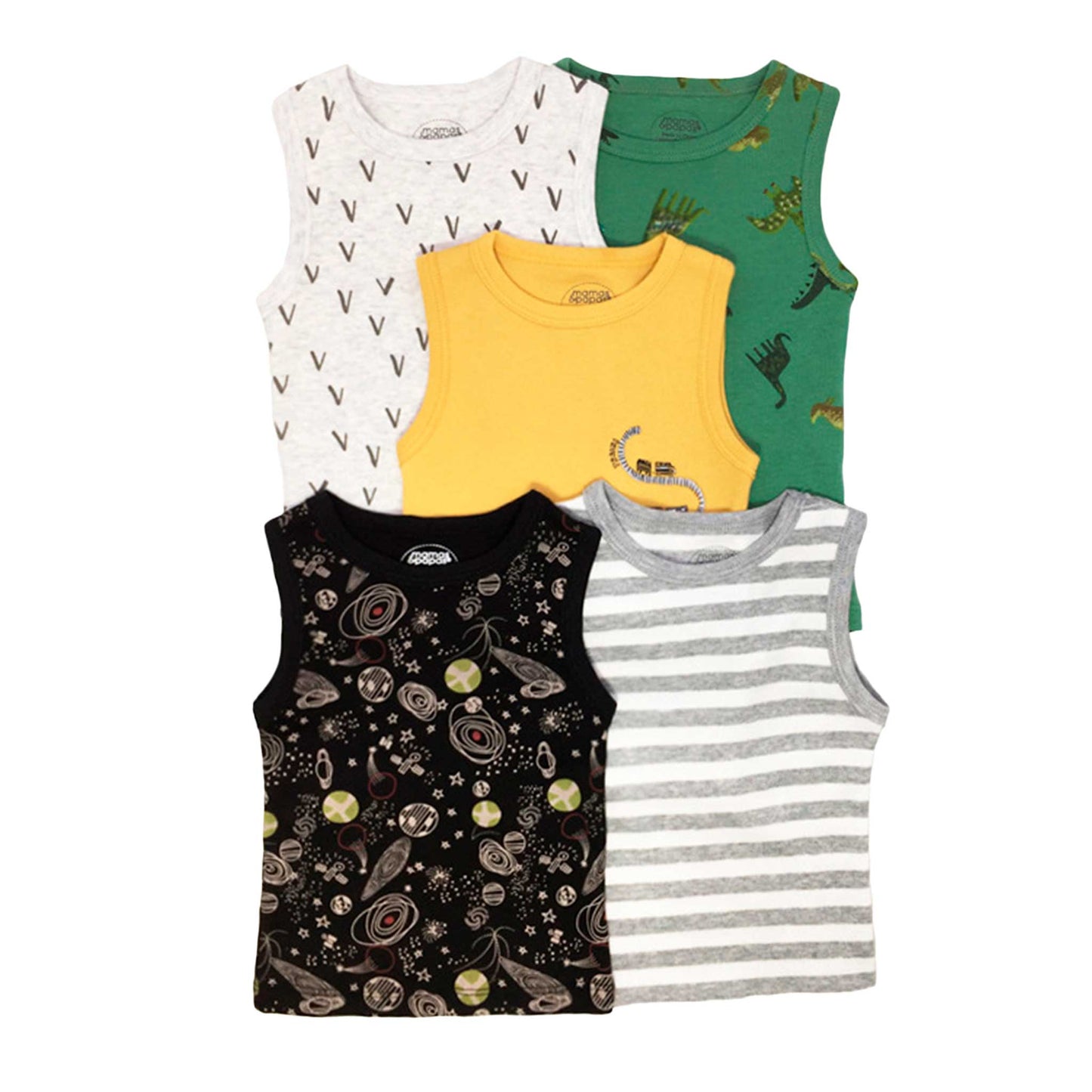 Pack 5 Poleras Sin Manga Sudadera De Algodón Niños 3-5 años