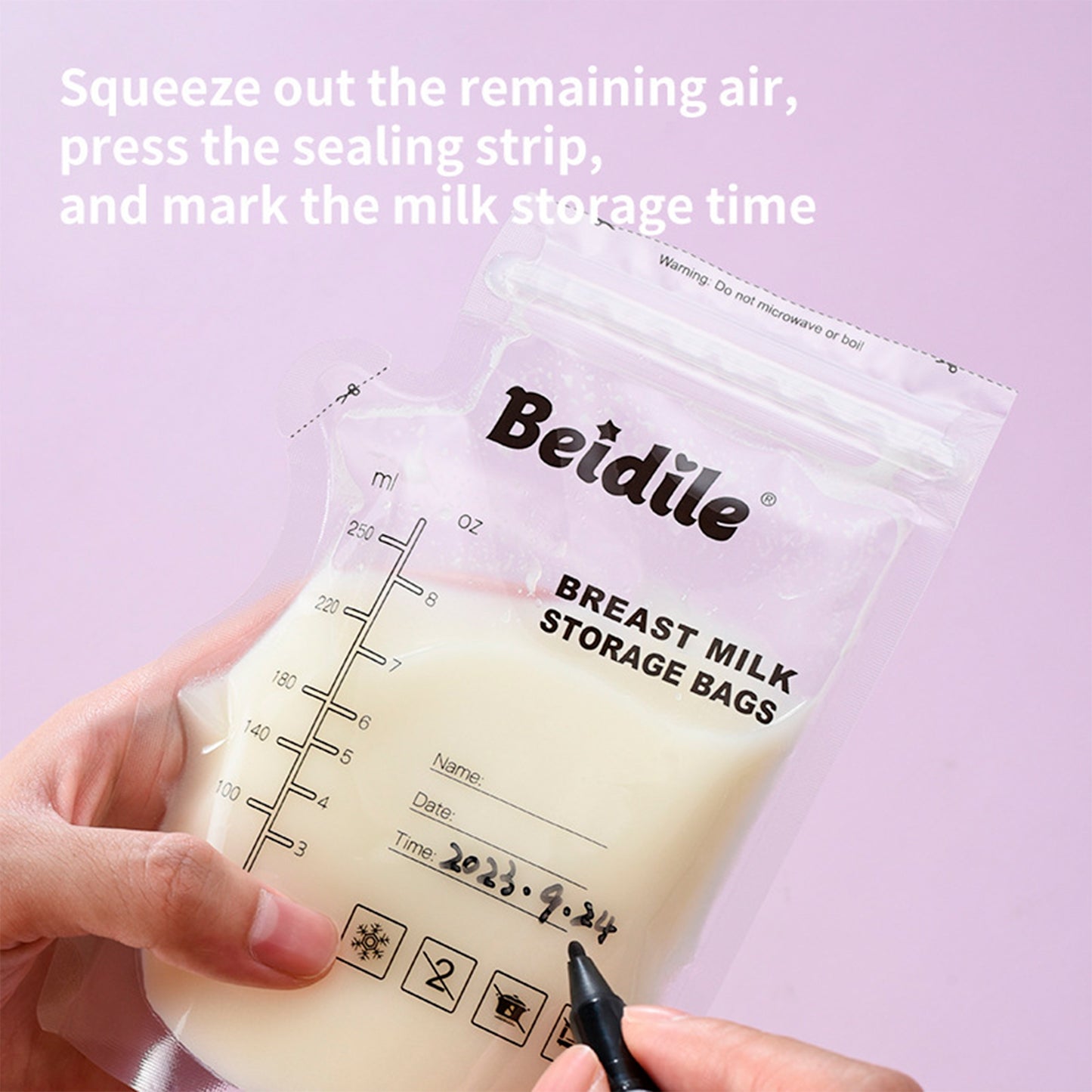 Bolsas para leche materna 30 unidades 250ml/8oz