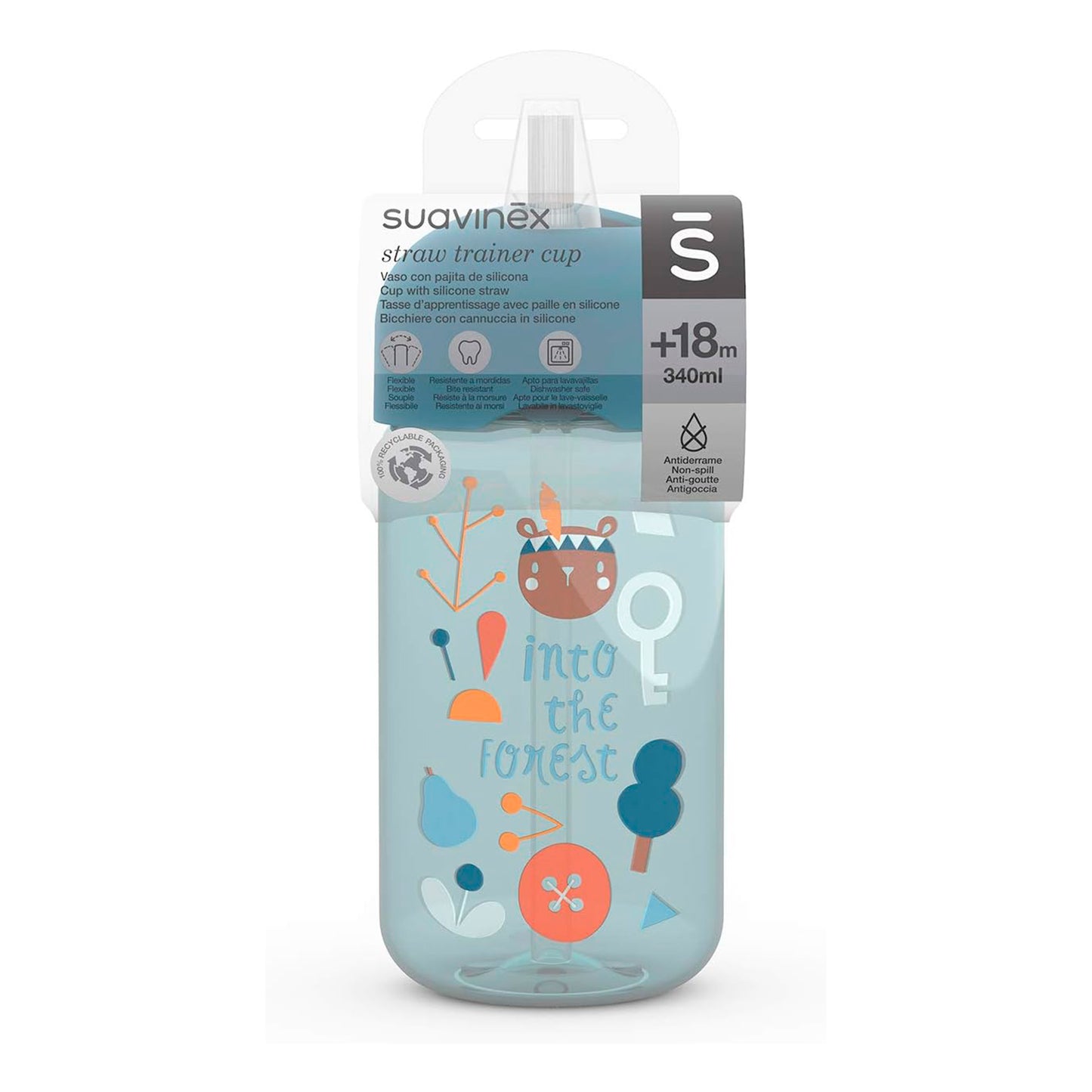 Vaso con bombilla Straw trainer cup 340ml 18m+ Suavinex
