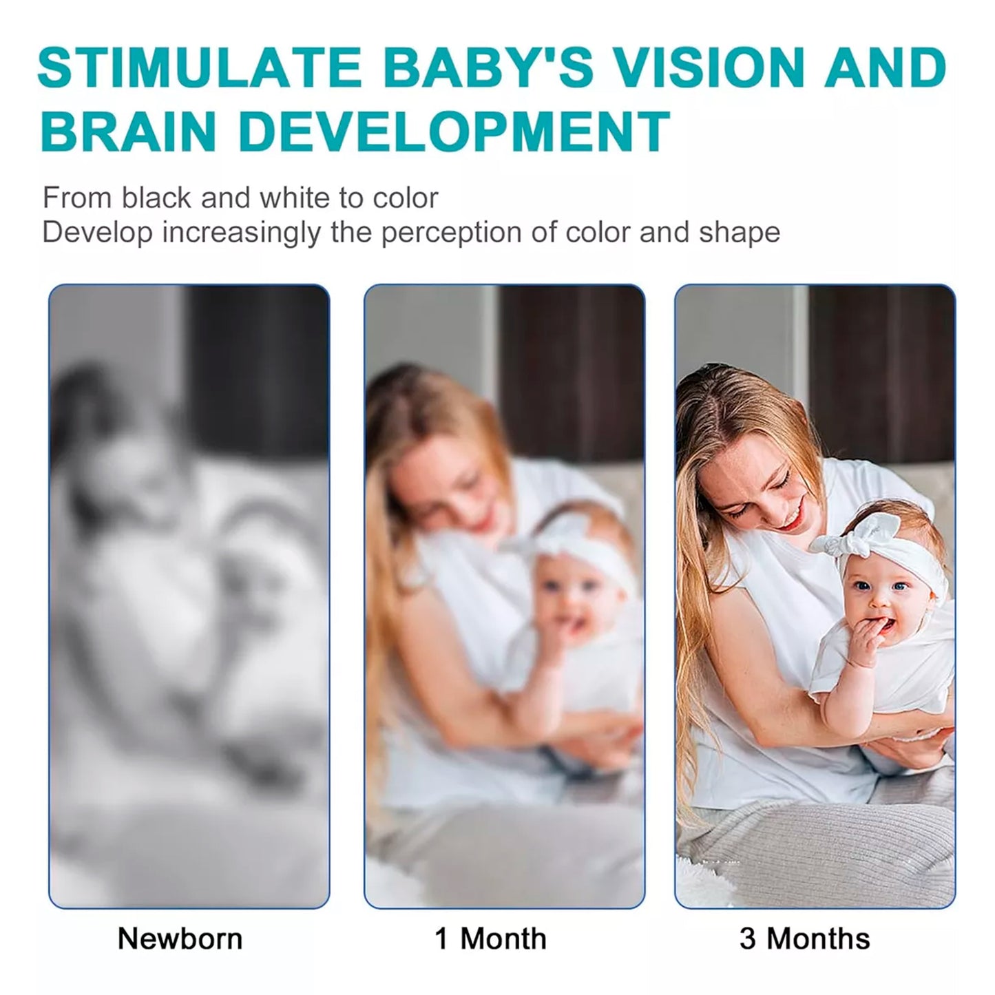 Tarjetas de Estimulacion Visual para bebé 0-3 meses