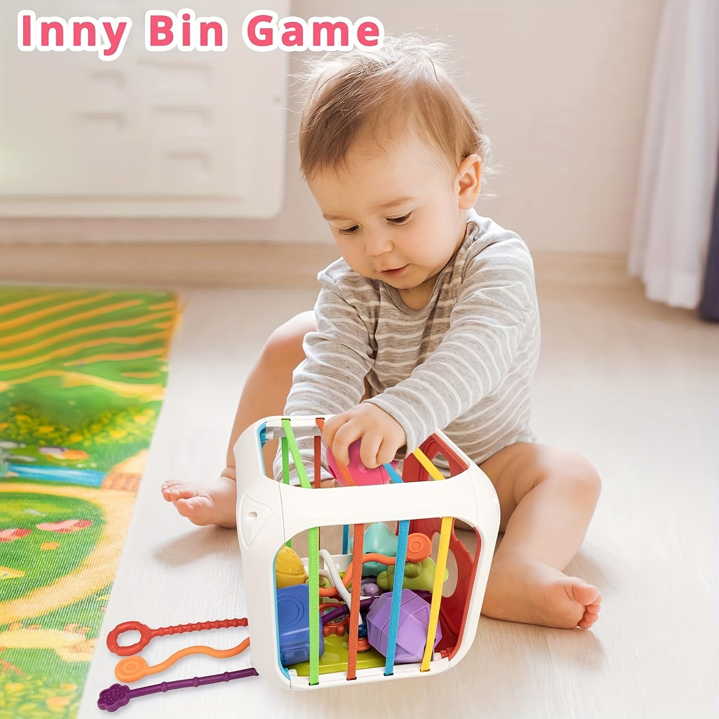 Cubo Sensorial Multifuncional Juego Educativo de Formas para Bebé