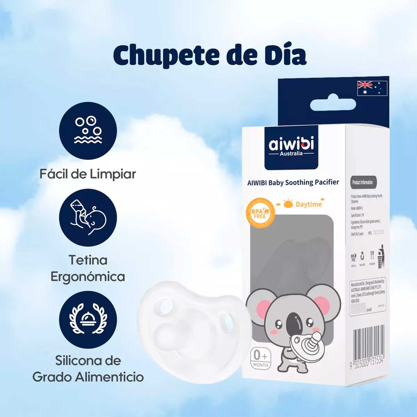 Chupete Silicona de Día Bebé Daytime 1un Aiwibi