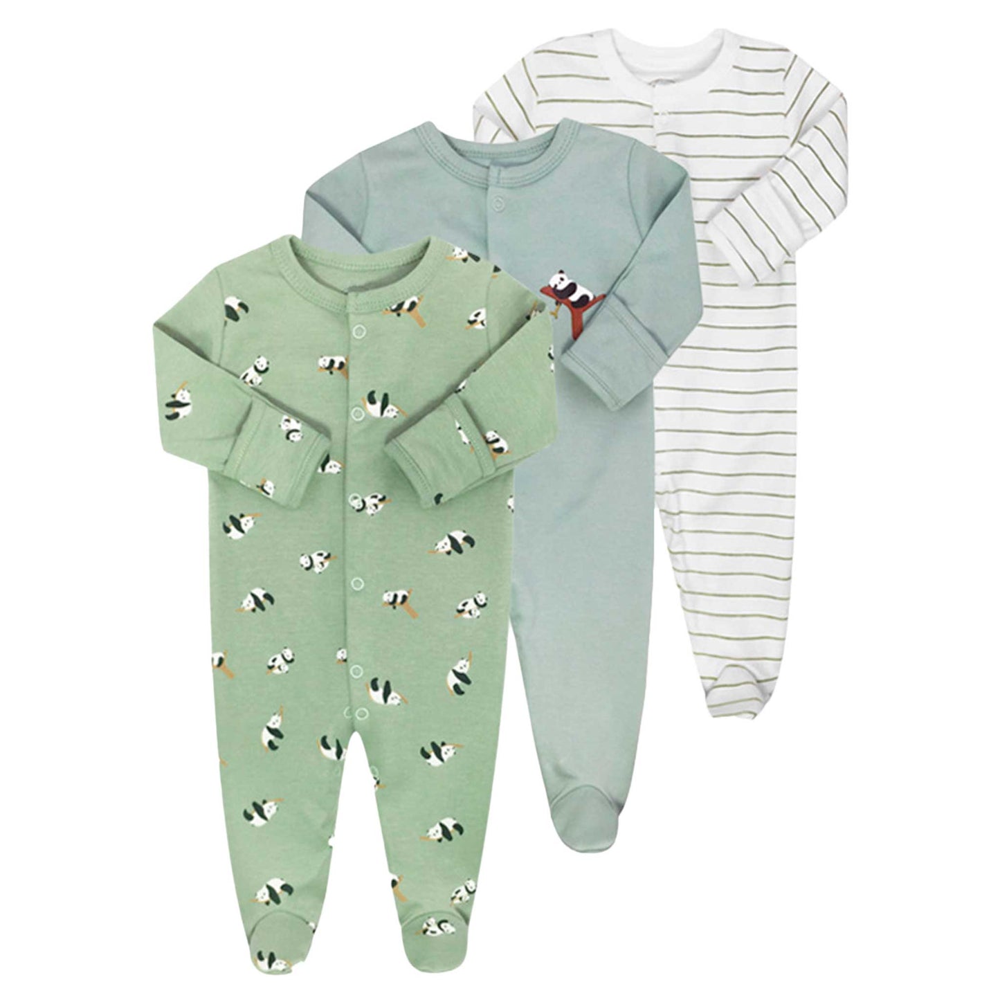 Pack 3 Pijamas Enteritos De Algodón Para Bebé 0-3 a 9-12 meses
