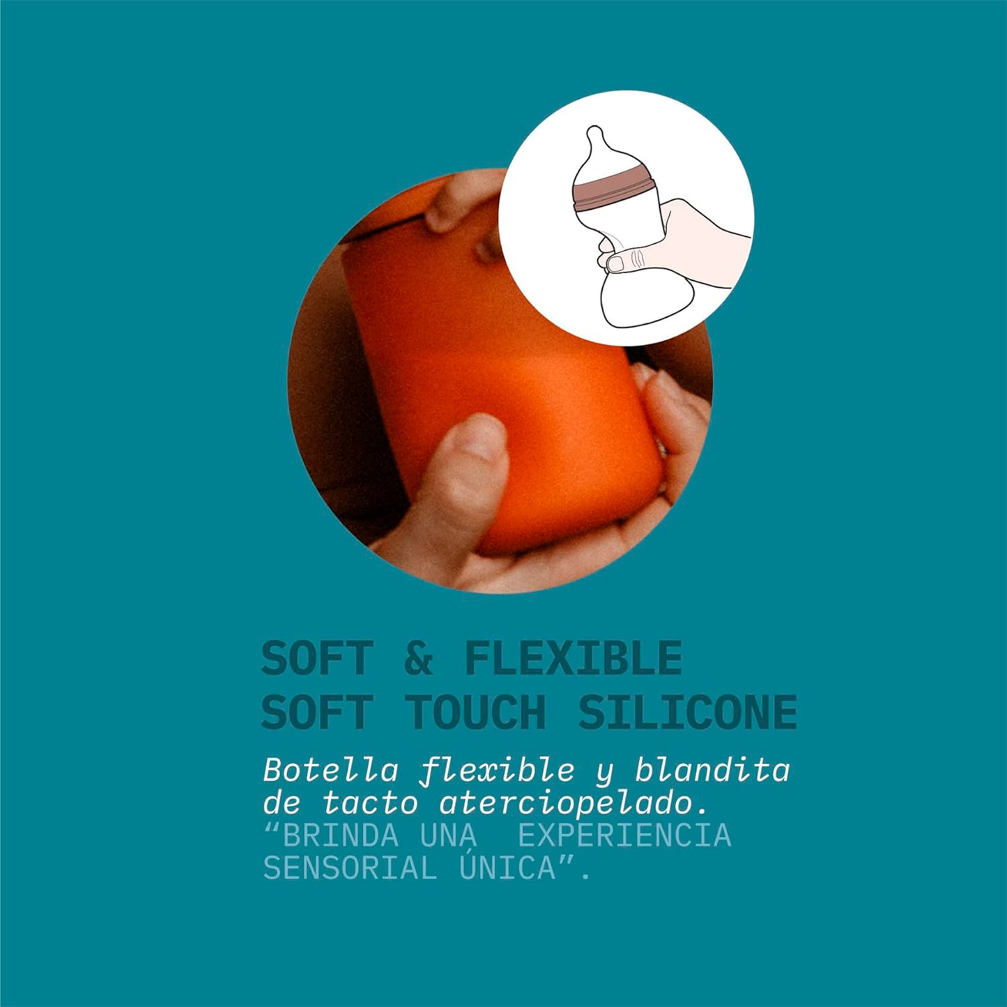 Mamadera de silicona con Tetina Fisiologica Sx Pro 240ml Flujo Medio +3m Colour Essence Suavinex