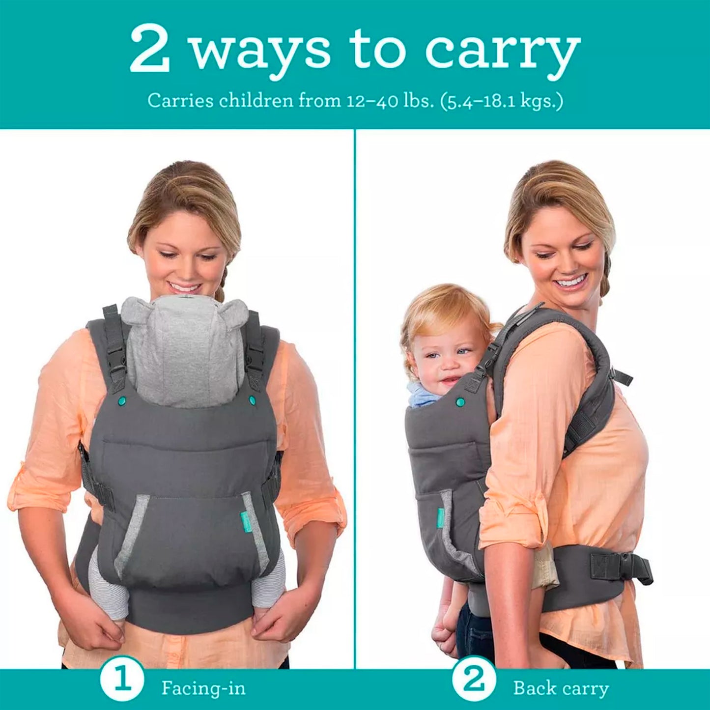 Portabebé Con Gorro Cuddle Up Ergonómico 5.4 - 18 Kgs Infantino