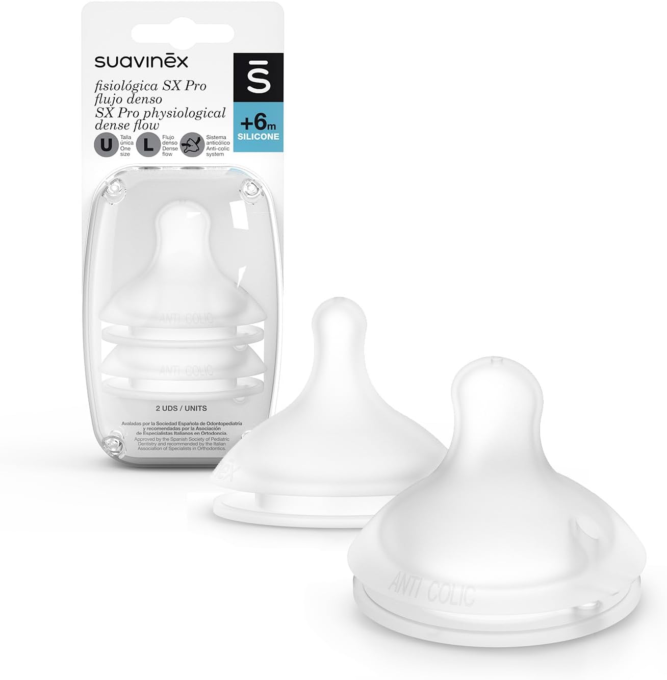 Pack 2 Tetinas Fisiológicas SX Pro de Silicona Suavinex
