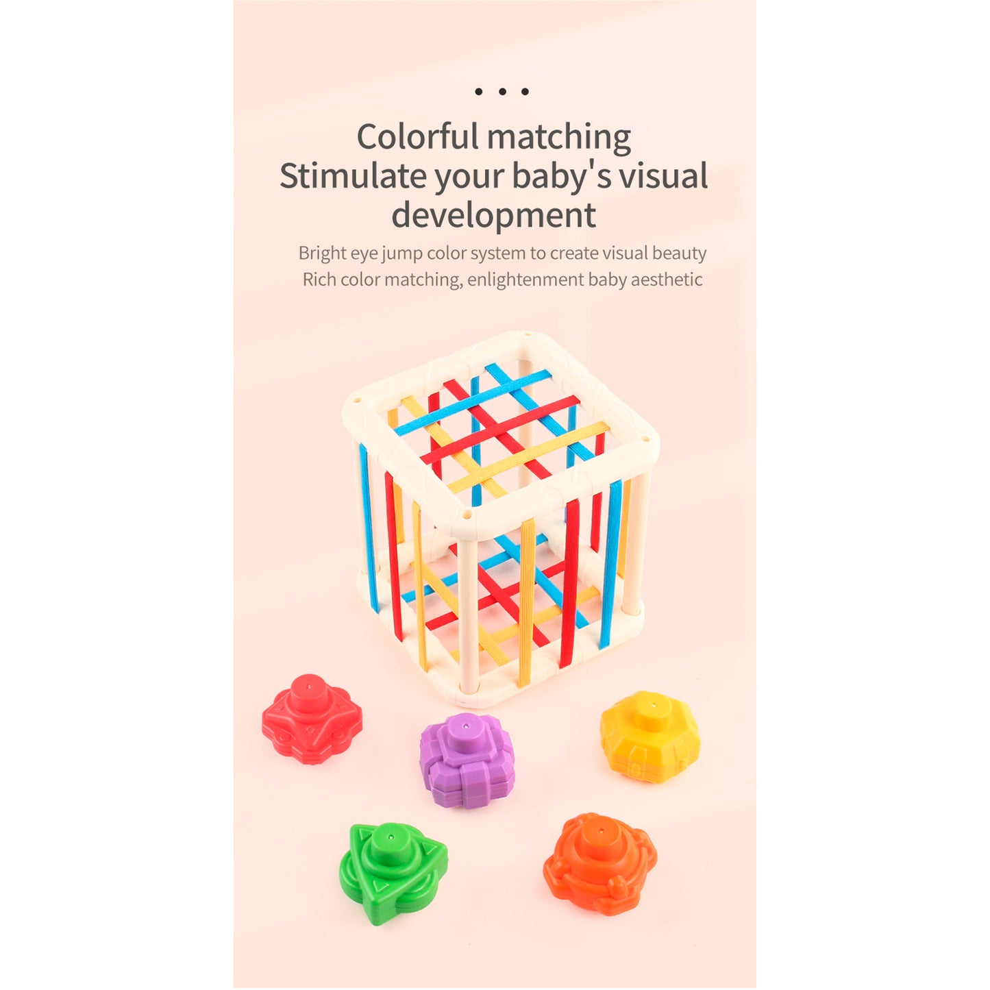 Cubo de Estimulación Sensorial de Colores y Formas para Bebés