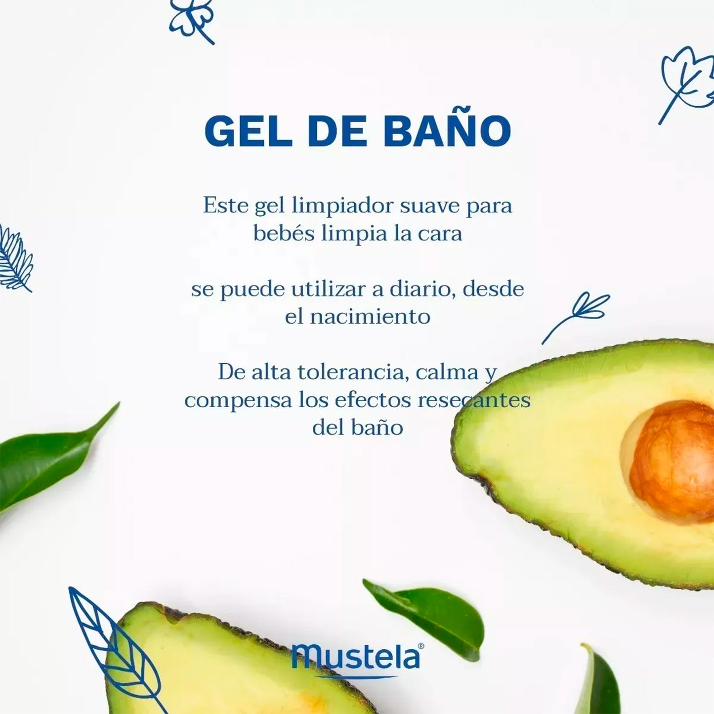 Gel de baño suave para cuerpo y cabello bebé 500ml Mustela