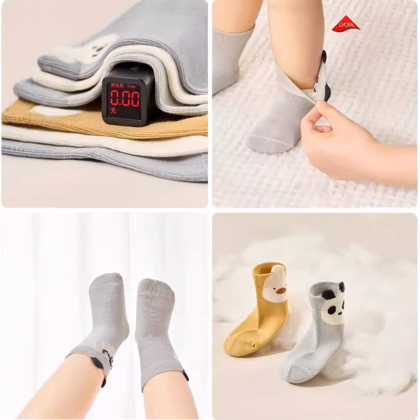 4 Pares Calcetines Cortos Infantiles Diseños Surtidos Niduo Bear