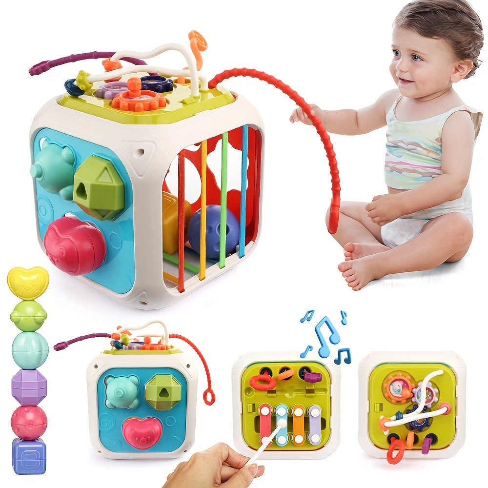 Cubo Sensorial Multifuncional Juego Educativo de Formas para Bebé