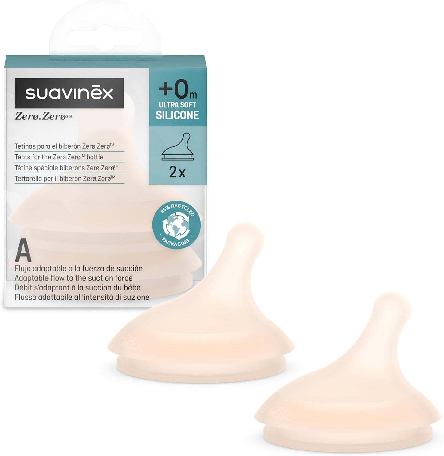 Pack 2 tetinas repuesto Zero Zero Suavinex