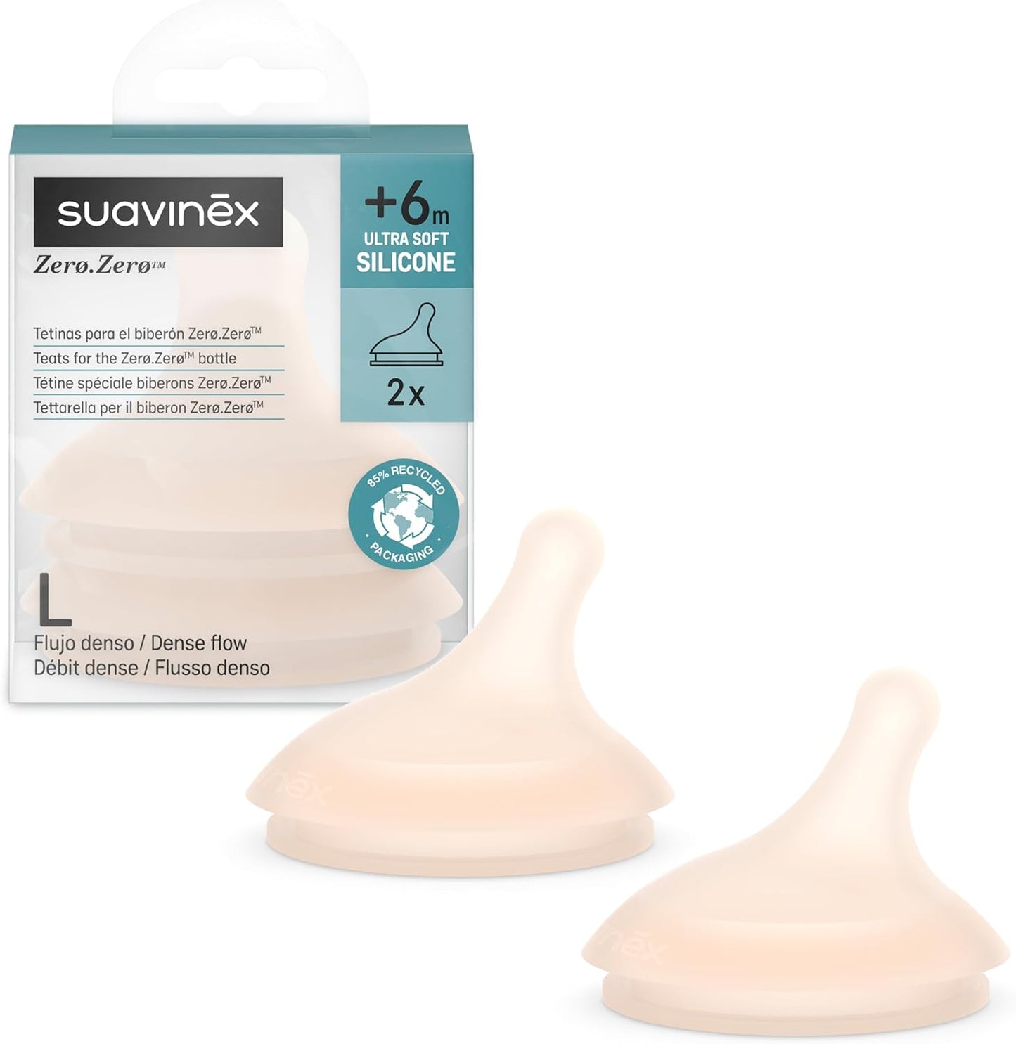 Pack 2 tetinas repuesto Zero Zero Suavinex