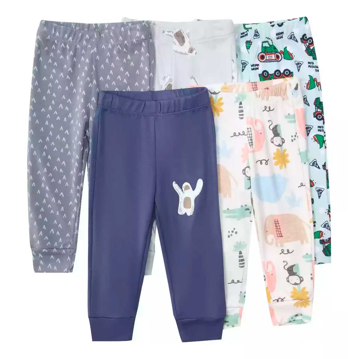 Pack 5 Pantalones Calzas Leggins De Algodón Niños 3-5 años
