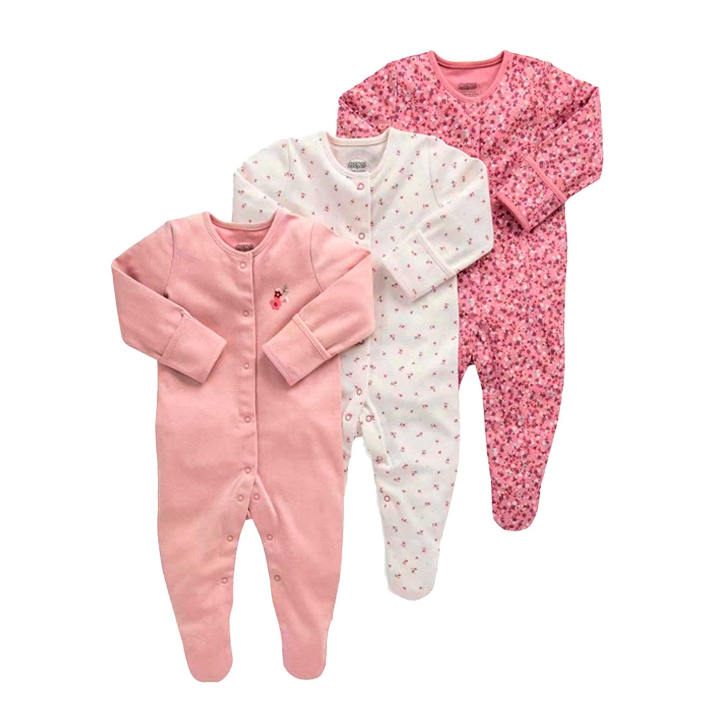 Pack 3 Pijamas Enteritos De Algodón Para Bebé 0-3 a 9-12 meses