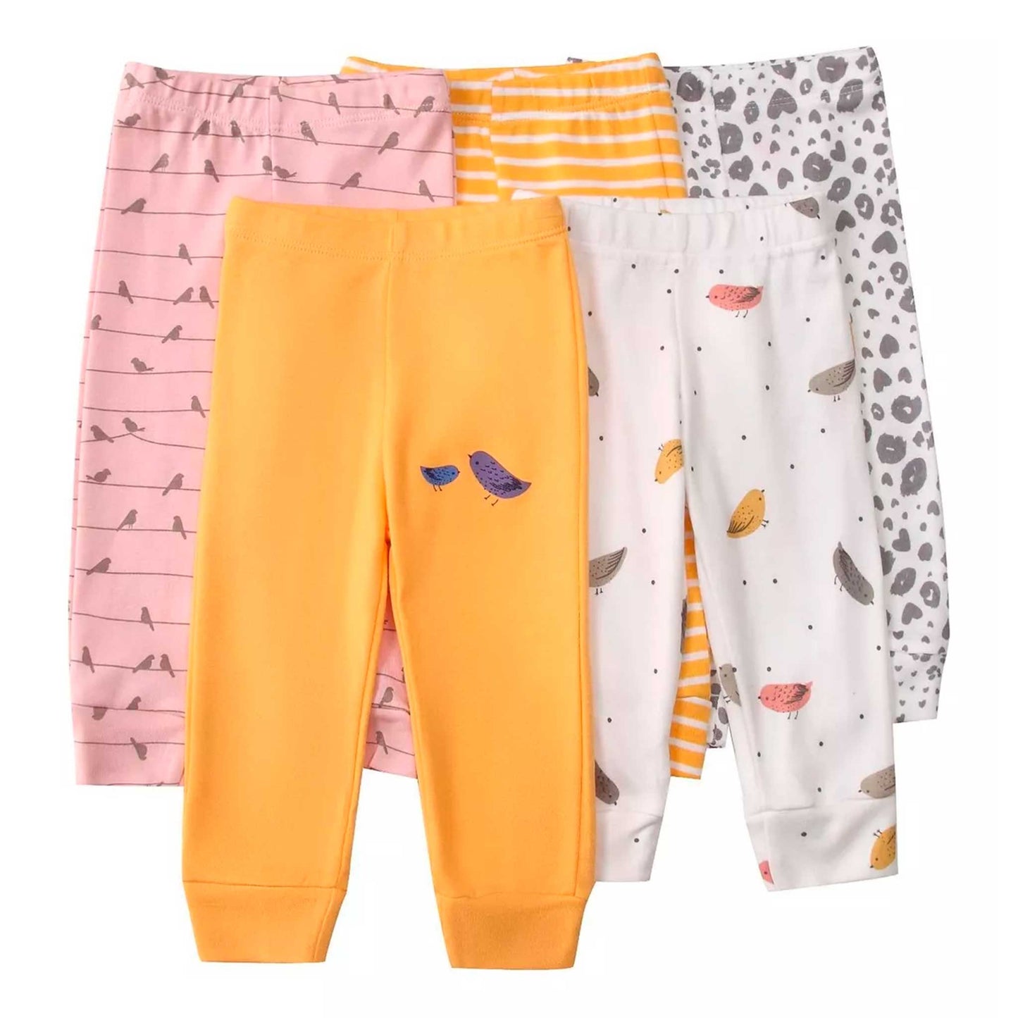 Pack 5 Pantalones Calzas Leggins De Algodón Niños 3-5 años