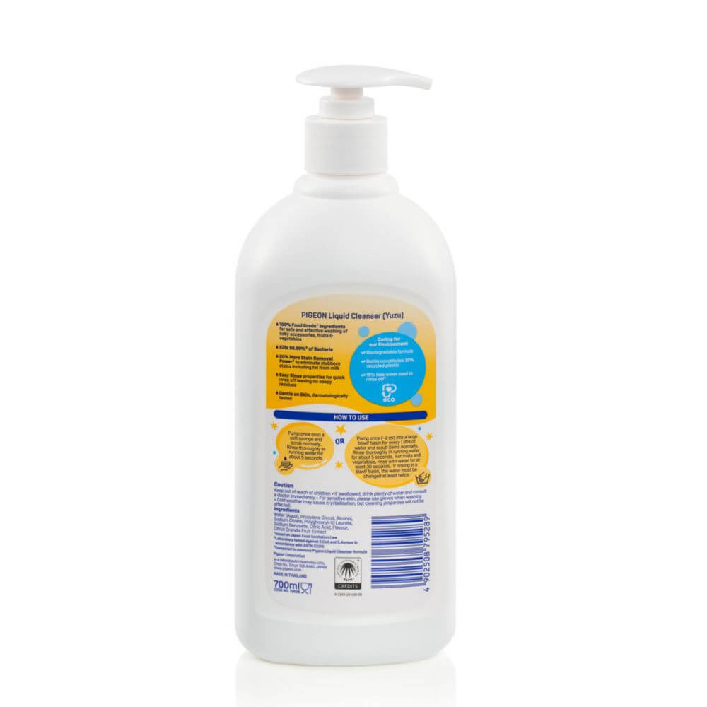 Limpiador mamaderas y accesorios bebé aroma Yuzu Pigeon 700ml