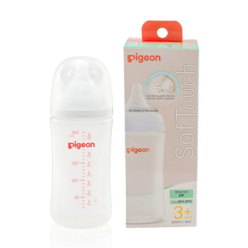 Mamadera 3rd Gen Softouch boca ancha plástico pp 240ml Pigeon