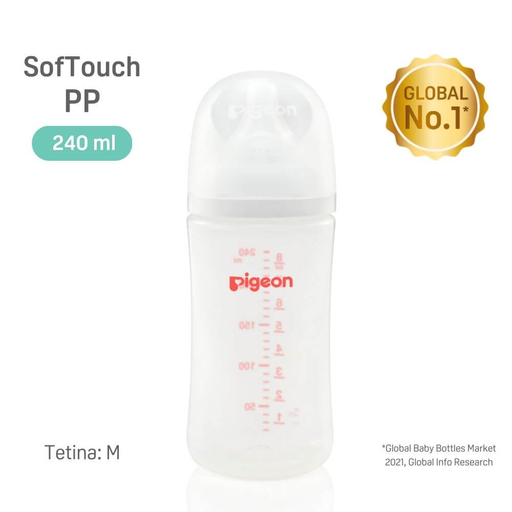 Mamadera 3rd Gen Softouch boca ancha plástico pp 240ml Pigeon