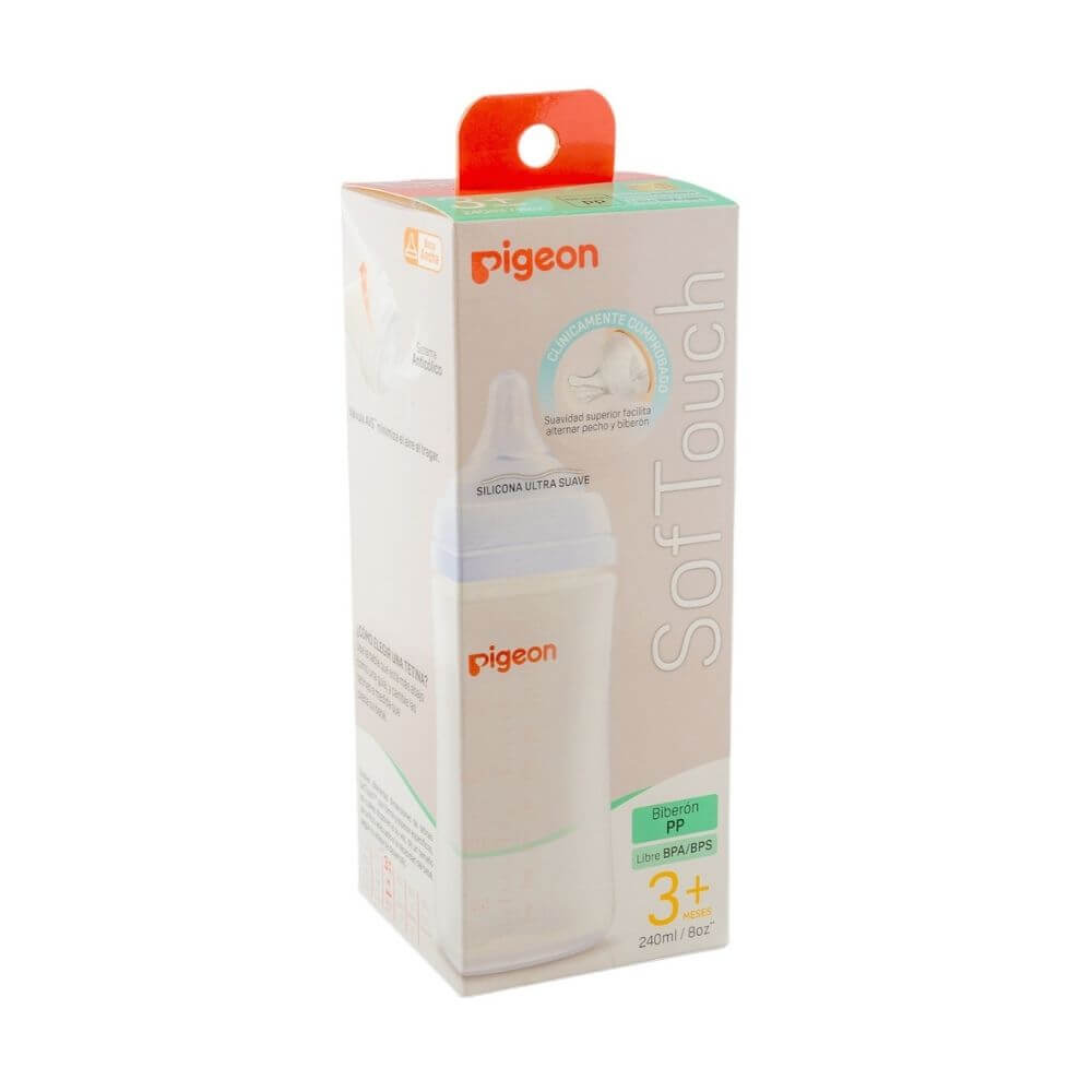 Mamadera 3rd Gen Softouch boca ancha plástico pp 240ml Pigeon