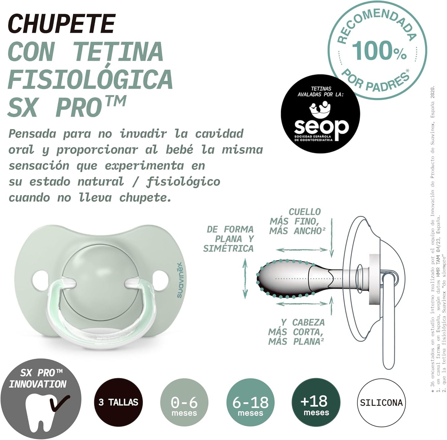Pack de 2 Chupetes Dreams con Tetina Fisiológica de Silicona SX Pro 0-6 meses