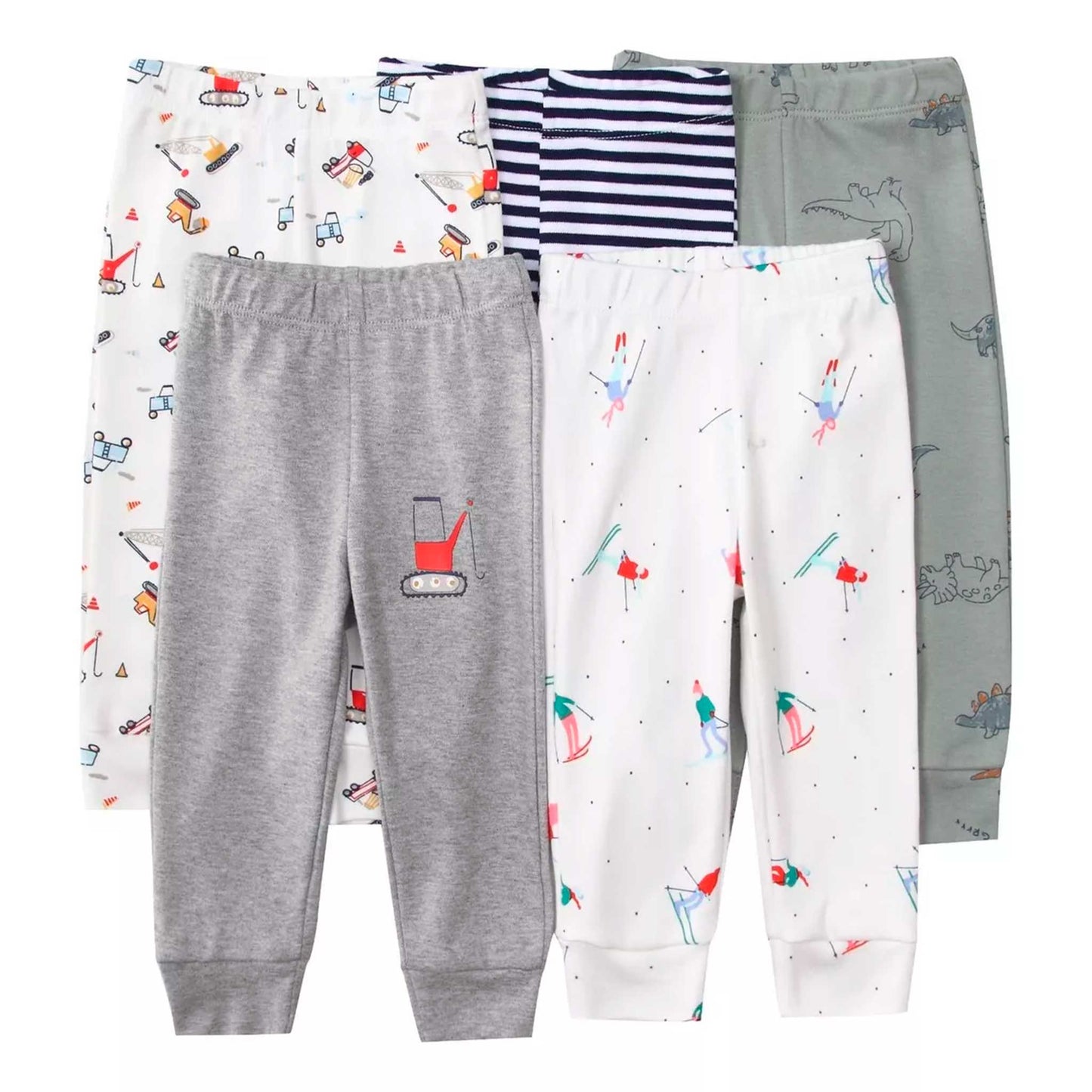 Pack 5 Pantalones Calzas Leggins De Algodón Niños 3-5 años