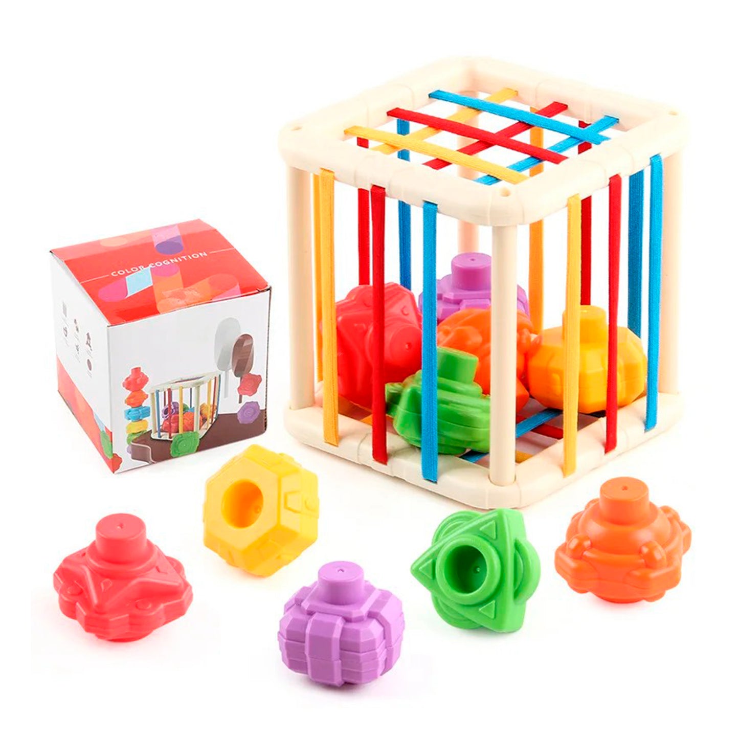 Cubo de Estimulación Sensorial de Colores y Formas para Bebés