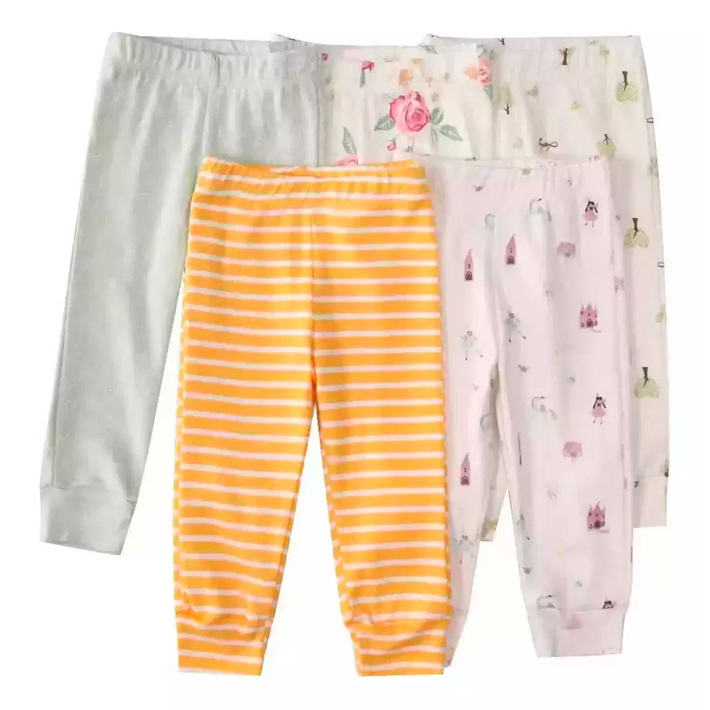 Pack 5 Pantalones Calzas Leggins De Algodón Niños 3-5 años