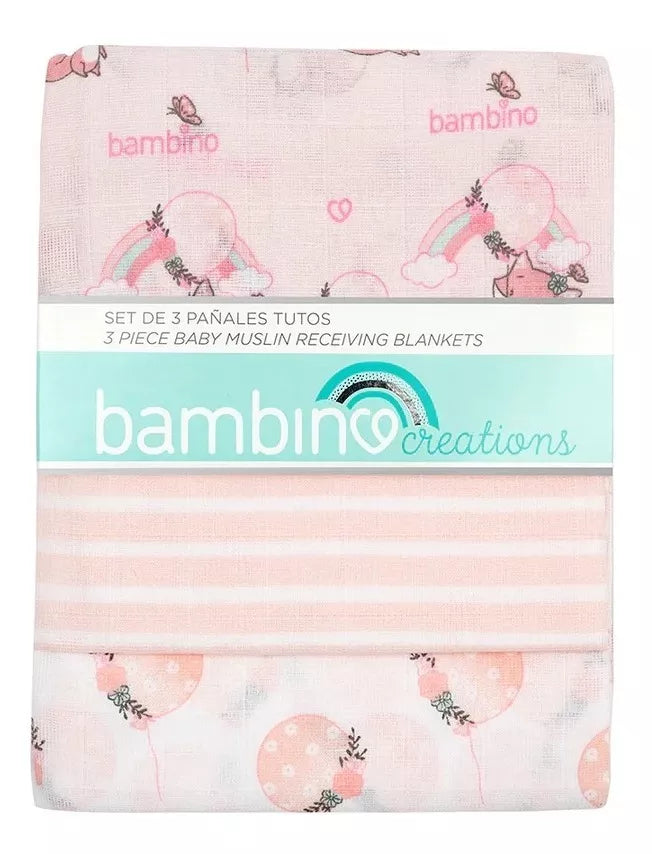 Set 3 Pañales Tuto Rosado Bambino
