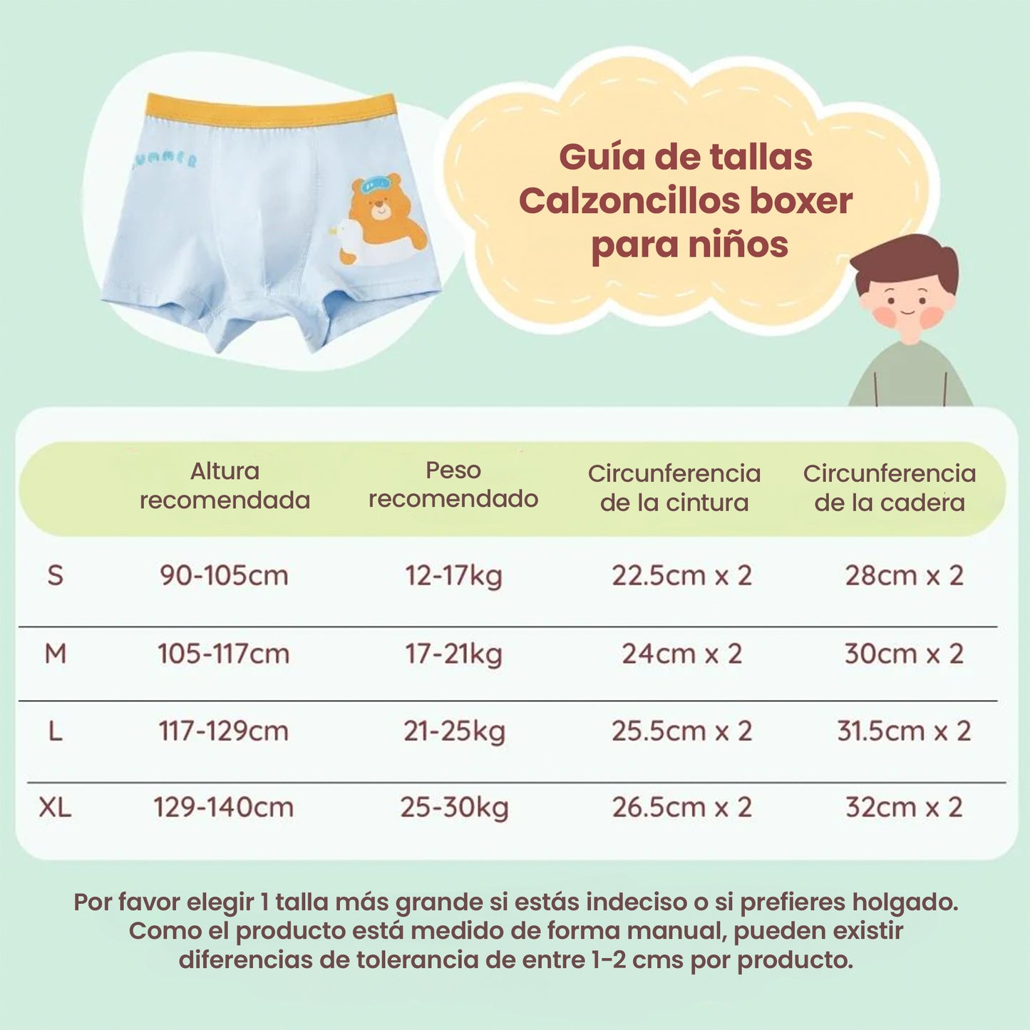 Pack 2 Calzoncillos Bóxer De Algodón Niño Niduo Bear