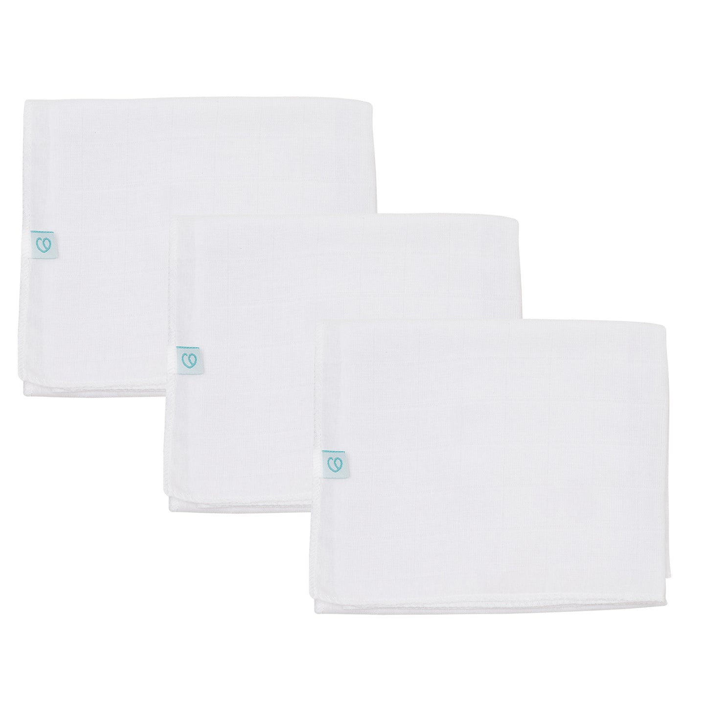 Set 3 Pañales Tuto 100% Algodón Liso Blanco Bambino