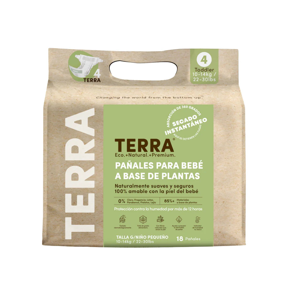 Pañales biodegradables desechables Talla G Terra