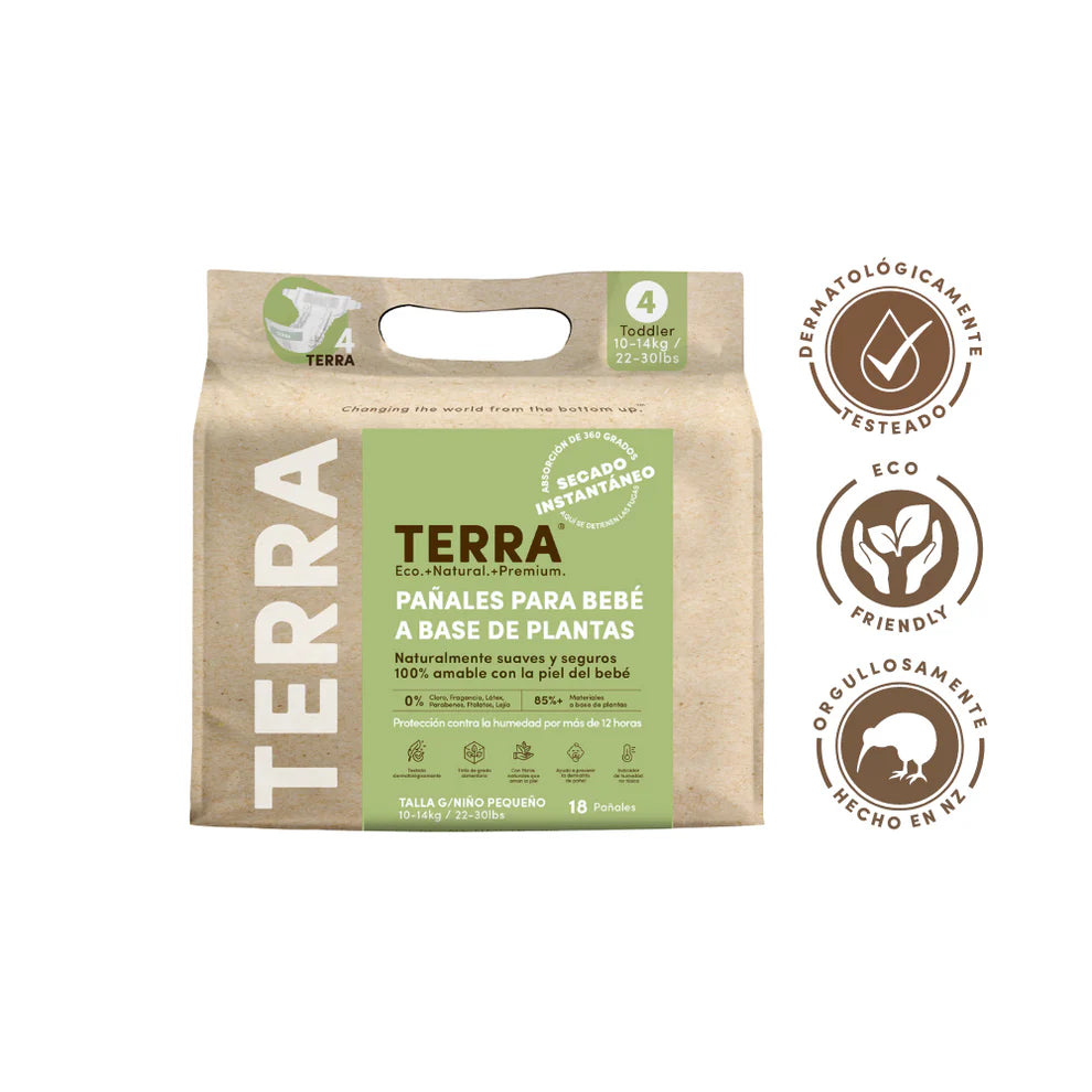 Pañales biodegradables desechables Talla G Terra