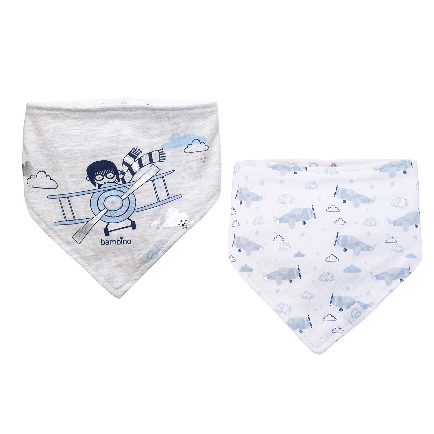 Set 2 Baberos Bandana Algodón Bambino