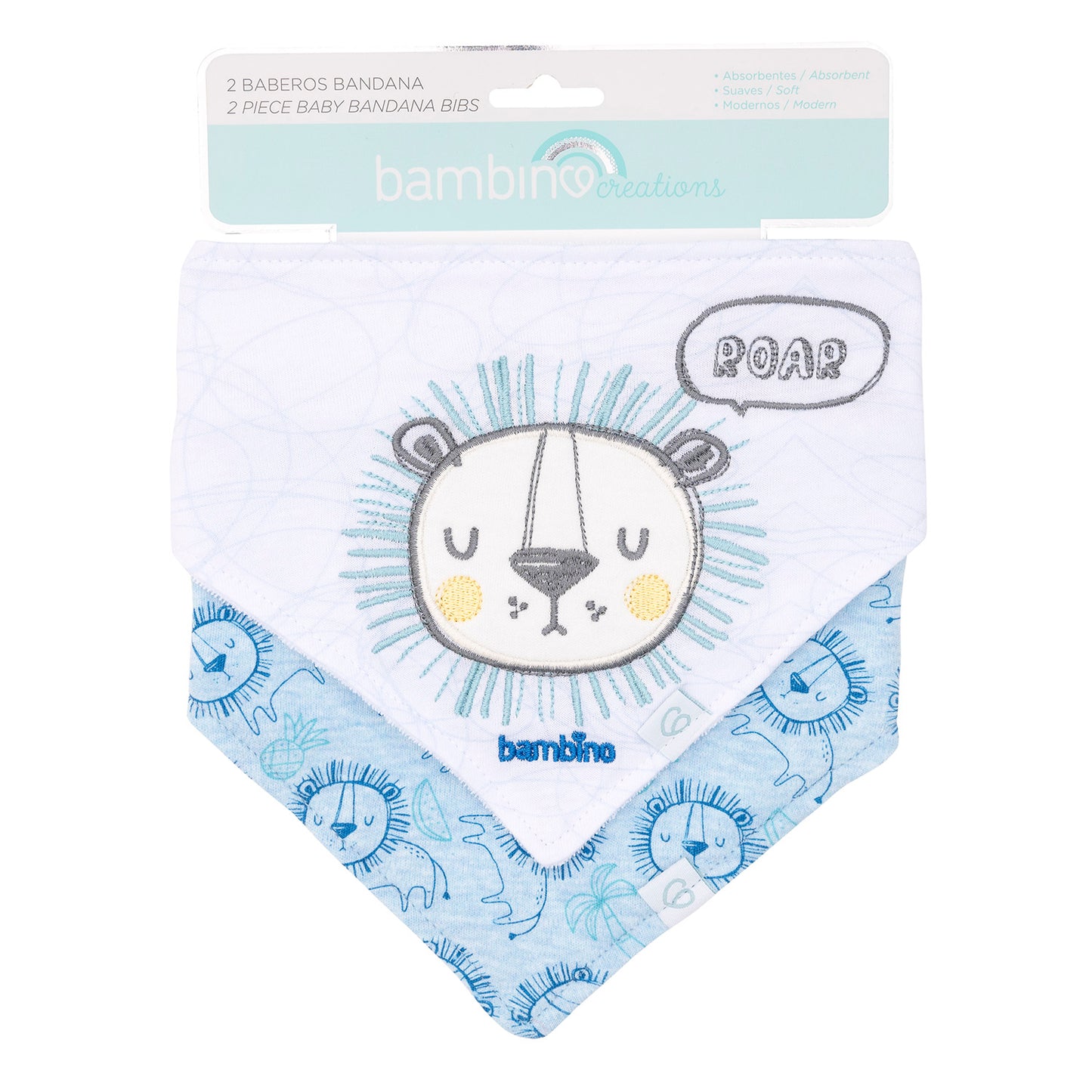 Set 2 Baberos Bandana Algodón Bambino