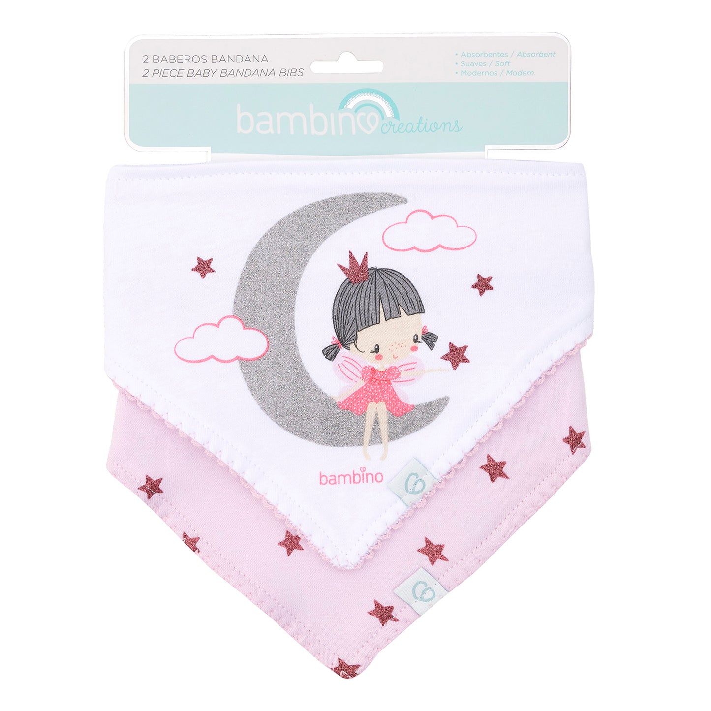 Set 2 Baberos Bandana Algodón Bambino