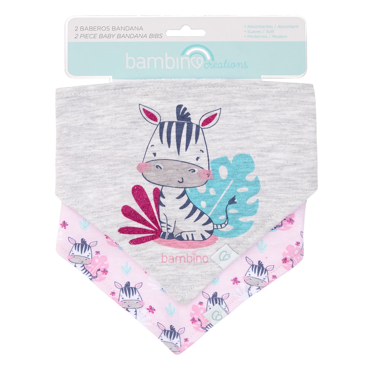 Set 2 Baberos Bandana Algodón Bambino