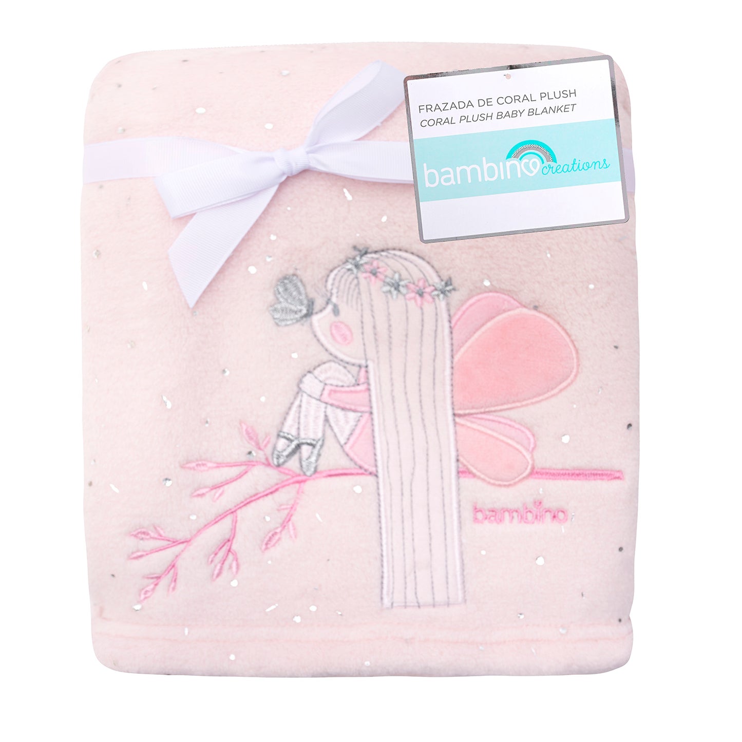 Frazada manta de coral plush para bebés Bambino, diseño suave y abrigador, ideal para mantener al bebé cómodo y cálido en cualquier temporada."