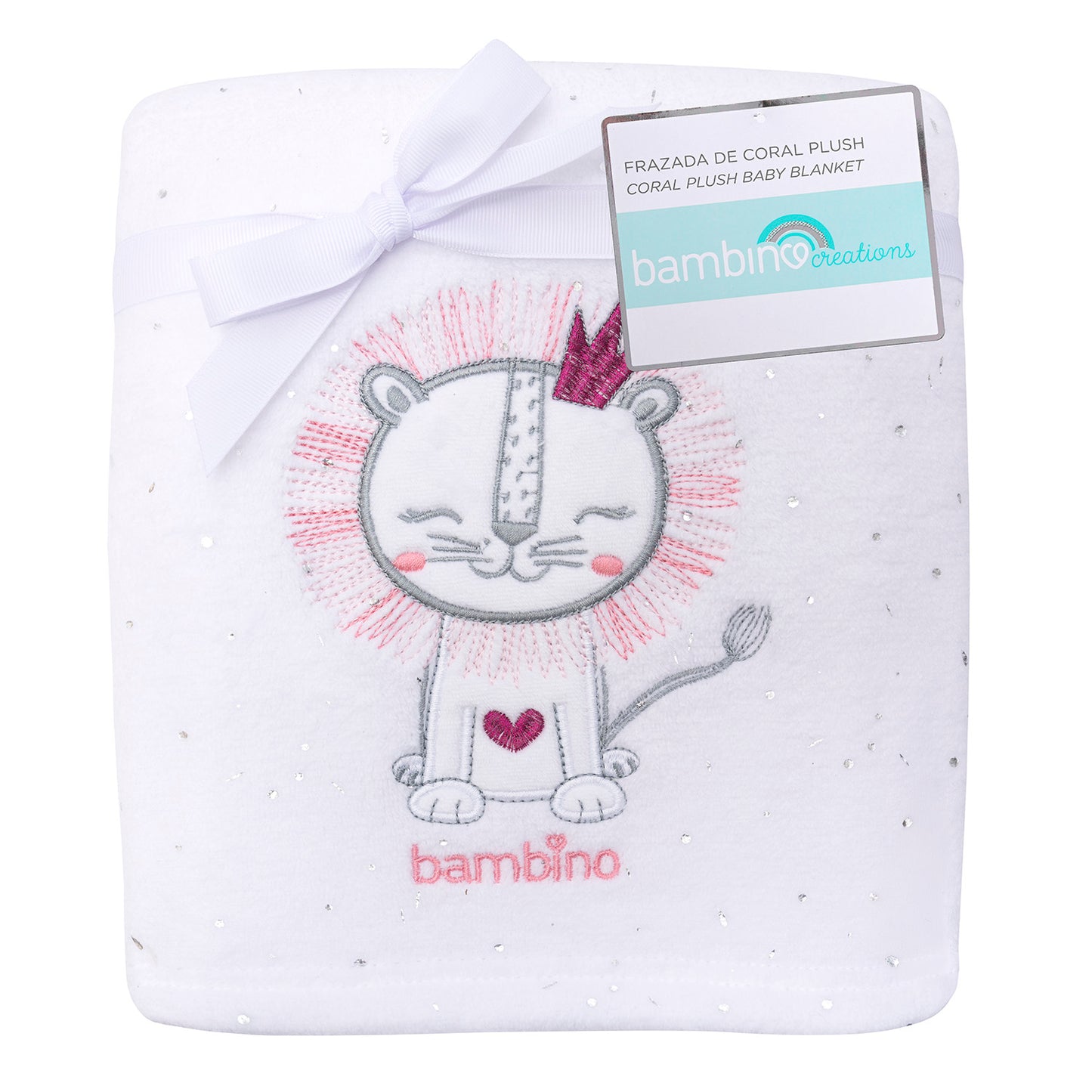 Frazada manta de coral plush para bebés Bambino, diseño suave y abrigador, ideal para mantener al bebé cómodo y cálido en cualquier temporada."