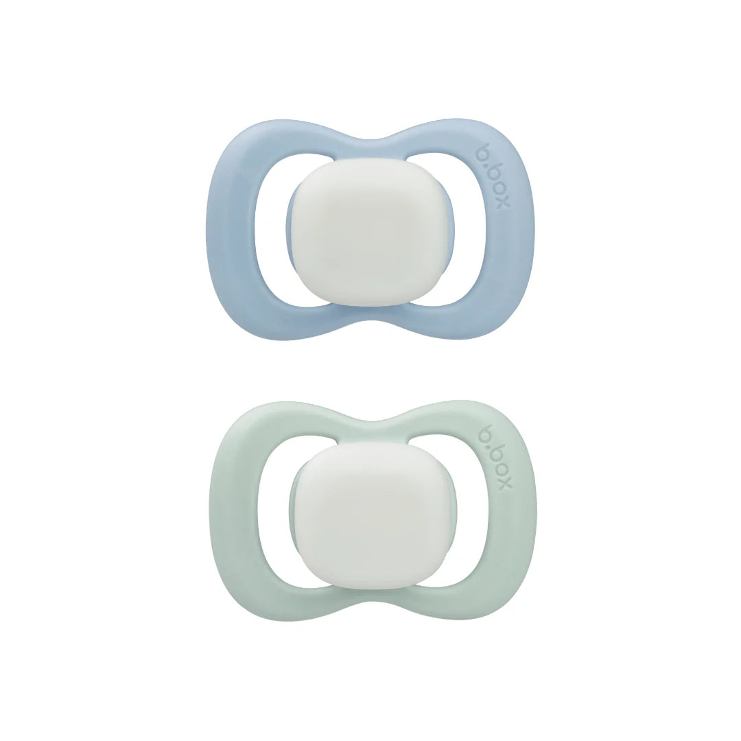 Chupete de silicona Glow para bebés de 0 a 6 meses B.box, diseño luminoso y seguro, ideal para uso nocturno y comodidad durante el sueño.