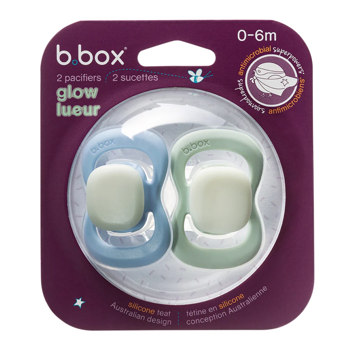 Chupete de Silicona Glow 0-6 meses B.box