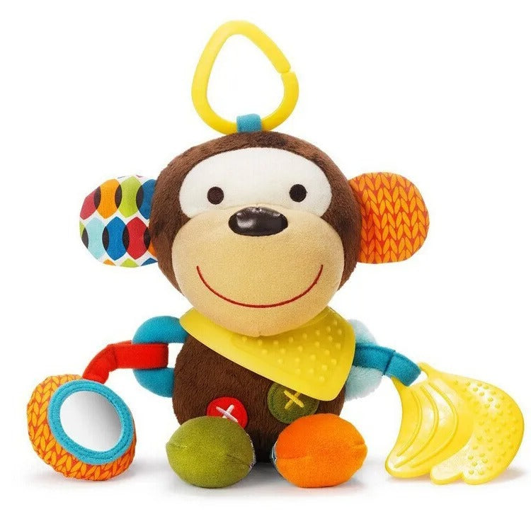 Móvil Coche Peluche Animalitos Sensorial sonajero con mordedor para bebé