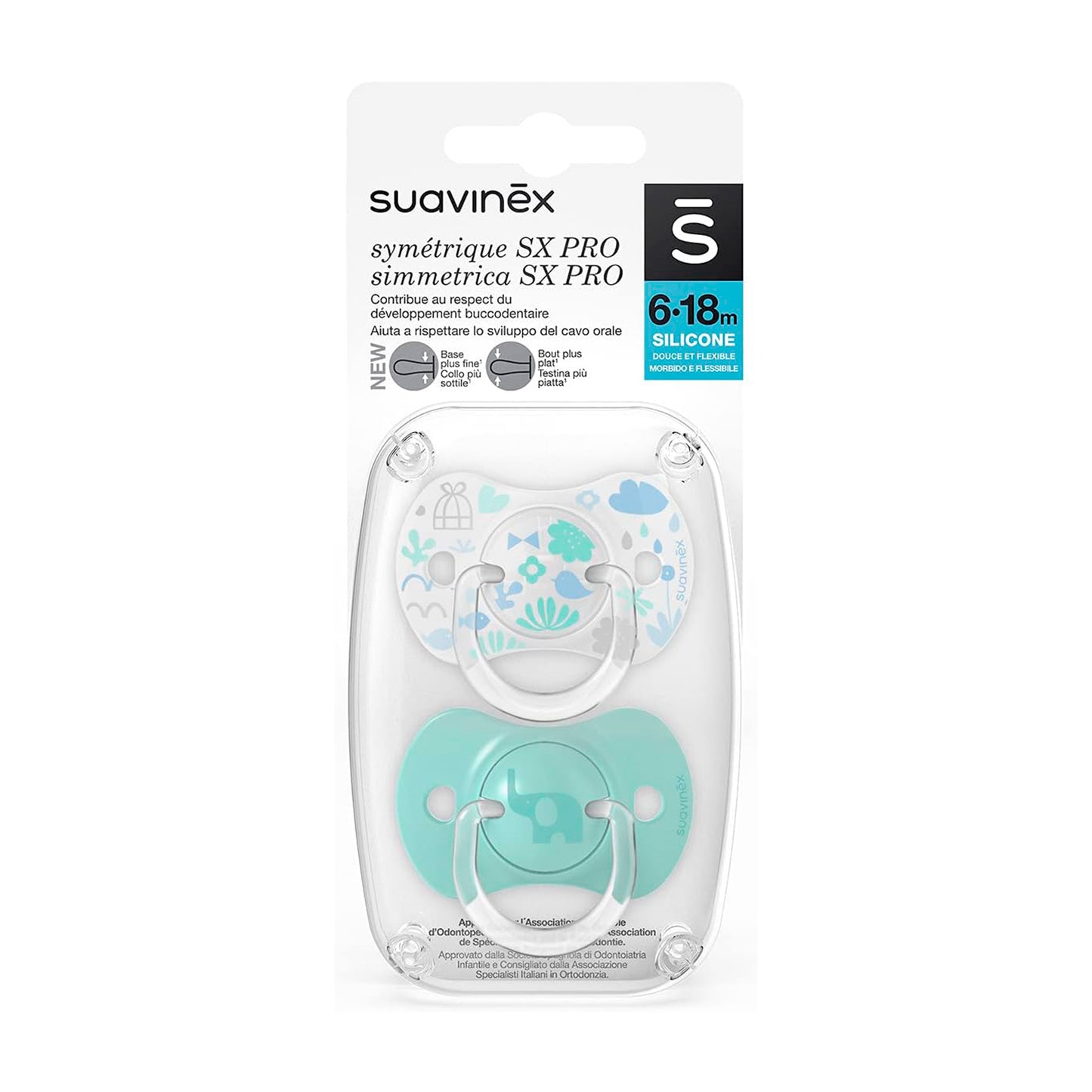 Pack de 2 Chupetes Memories con Tetina Fisiológica de Silicona SX Pro 6-18 meses